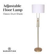 Sarantino Brushed Gold Height-Adjustable Metal Floor Lamp V240-LMP-MLM-50724