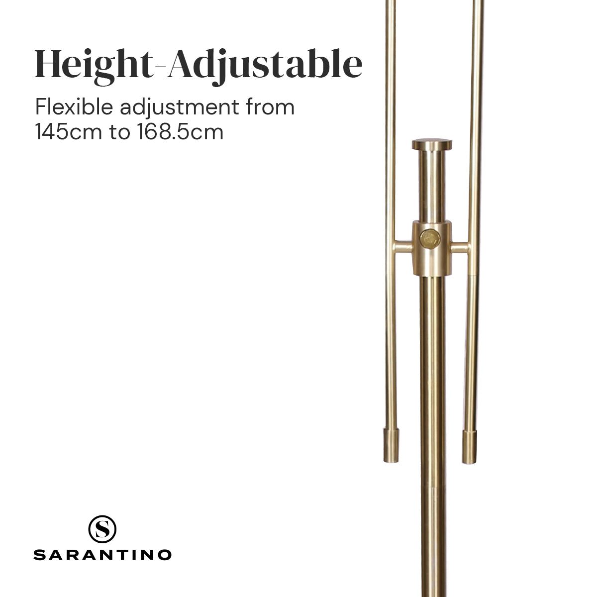 Sarantino Brushed Gold Height-Adjustable Metal Floor Lamp V240-LMP-MLM-50724