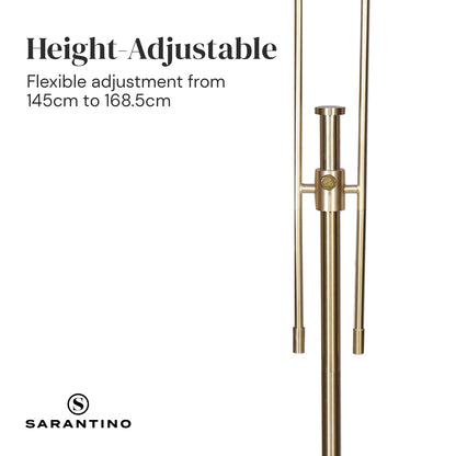Sarantino Brushed Gold Height-Adjustable Metal Floor Lamp V240-LMP-MLM-50724