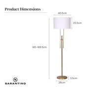 Sarantino Brushed Gold Height-Adjustable Metal Floor Lamp V240-LMP-MLM-50724