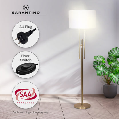 Sarantino Brushed Gold Height-Adjustable Metal Floor Lamp V240-LMP-MLM-50724