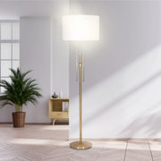Sarantino Brushed Gold Height-Adjustable Metal Floor Lamp V240-LMP-MLM-50724