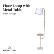 Sarantino Marble & Metal End Table Top Floor Lamp V240-LMP-MLM-50791-03