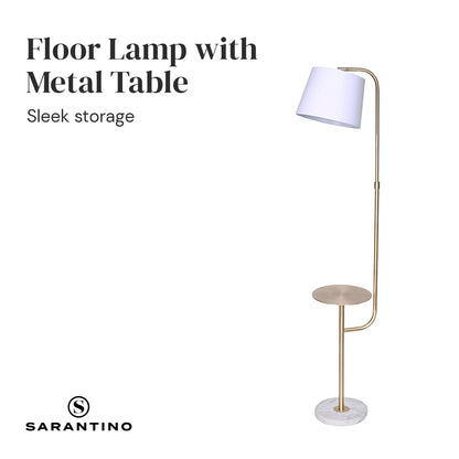 Sarantino Marble & Metal End Table Top Floor Lamp V240-LMP-MLM-50791-03