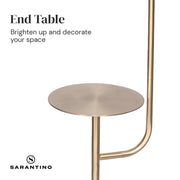 Sarantino Marble & Metal End Table Top Floor Lamp V240-LMP-MLM-50791-03