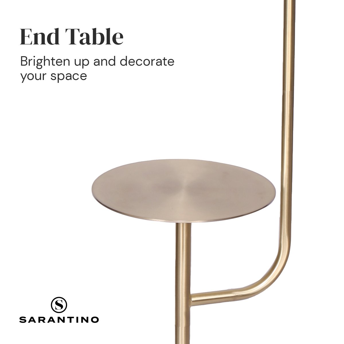 Sarantino Marble & Metal End Table Top Floor Lamp V240-LMP-MLM-50791-03