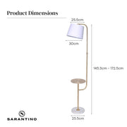 Sarantino Marble & Metal End Table Top Floor Lamp V240-LMP-MLM-50791-03