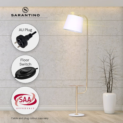 Sarantino Marble & Metal End Table Top Floor Lamp V240-LMP-MLM-50791-03