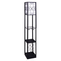 Sarantino Metal Etagere Floor Lamp with Wine Holder Shelf V240-LMP-MLM-621