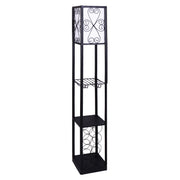 Sarantino Metal Etagere Floor Lamp with Wine Holder Shelf V240-LMP-MLM-621