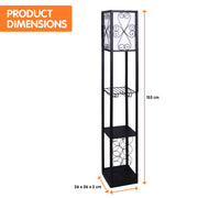 Sarantino Metal Etagere Floor Lamp with Wine Holder Shelf V240-LMP-MLM-621