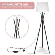 Sarantino Tripod Floor Lamp in Metal and Antique Brass V240-LMP-MLM-682