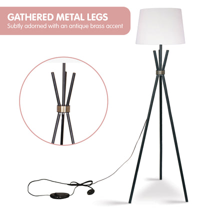 Sarantino Tripod Floor Lamp in Metal and Antique Brass V240-LMP-MLM-682