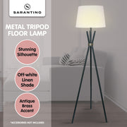 Sarantino Tripod Floor Lamp in Metal and Antique Brass V240-LMP-MLM-682
