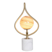 Sarantino Sculptural Orange Glass Table Lamp With White Marble Base V240-LMP-MLM-6925
