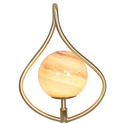 Sarantino Sculptural Orange Glass Table Lamp With White Marble Base V240-LMP-MLM-6925