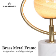 Sarantino Sculptural Orange Glass Table Lamp With White Marble Base V240-LMP-MLM-6925