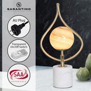Sarantino Sculptural Orange Glass Table Lamp With White Marble Base V240-LMP-MLM-6925