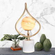 Sarantino Sculptural Orange Glass Table Lamp With White Marble Base V240-LMP-MLM-6925