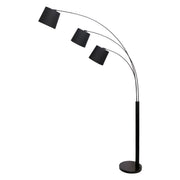 Sarantino 3-Light Arc Floor Lamp Adjustable Black 3 Shades V240-LMP-MLM-738