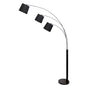 Sarantino 3-Light Arc Floor Lamp Adjustable Black 3 Shades V240-LMP-MLM-738