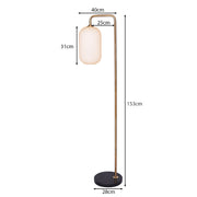 Sarantino Metal Floor Lamp With Opal Glass Shade V240-LMP-MLM-9052