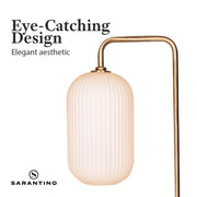 Sarantino Metal Floor Lamp With Opal Glass Shade V240-LMP-MLM-9052