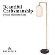 Sarantino Metal Floor Lamp With Opal Glass Shade V240-LMP-MLM-9052