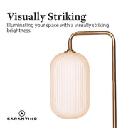 Sarantino Metal Floor Lamp With Opal Glass Shade V240-LMP-MLM-9052