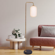 Sarantino Metal Floor Lamp With Opal Glass Shade V240-LMP-MLM-9052