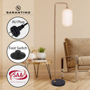 Sarantino Metal Floor Lamp With Opal Glass Shade V240-LMP-MLM-9052