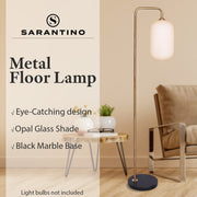 Sarantino Metal Floor Lamp With Opal Glass Shade V240-LMP-MLM-9052