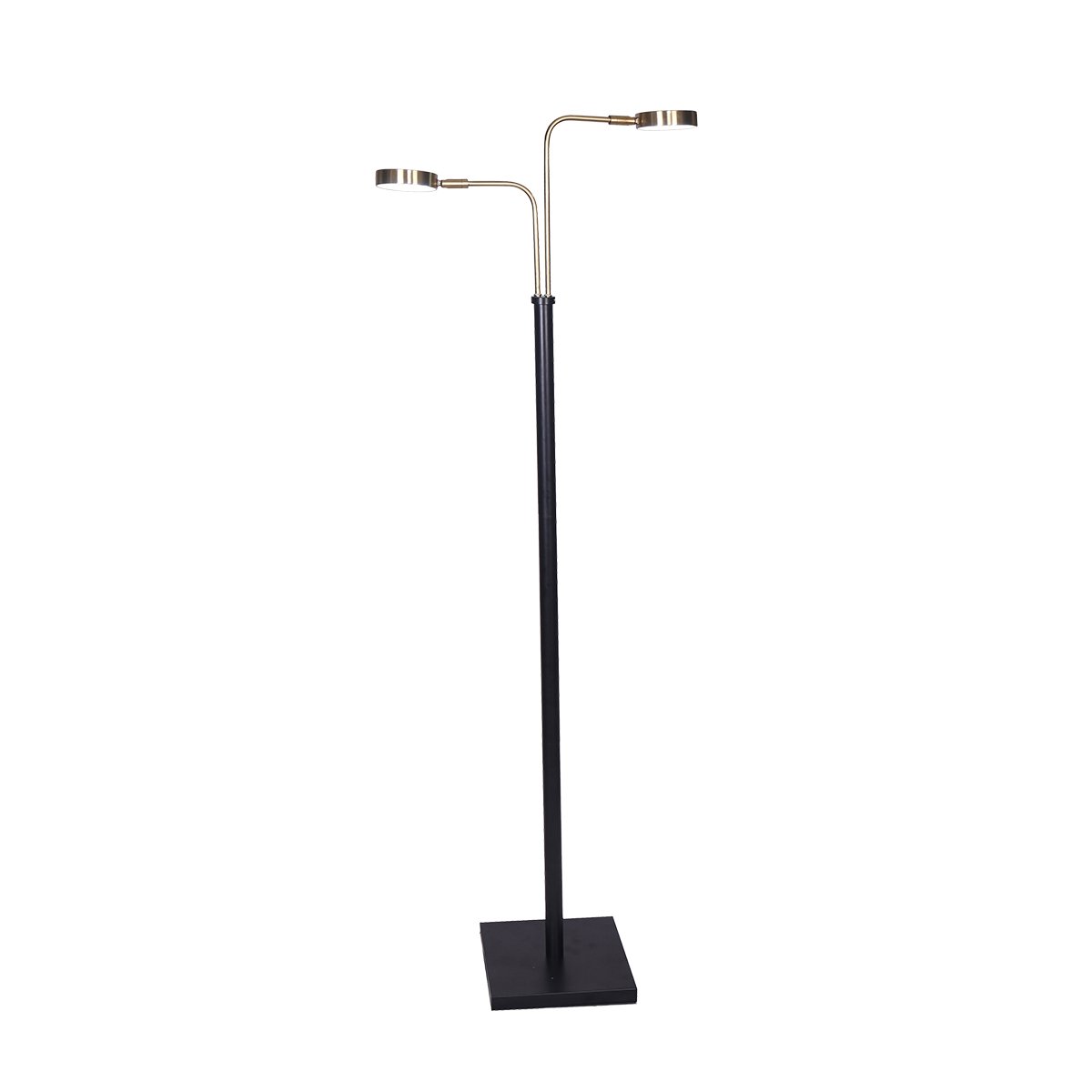Sarantino LED Metal Floor Lamp with 2 Lights in Brushed Gold and Black Finish V240-LMP-MLM-ML82618