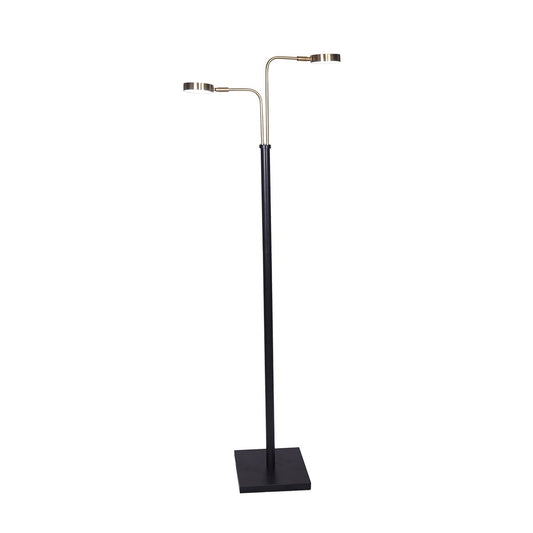 Sarantino LED Metal Floor Lamp with 2 Lights in Brushed Gold and Black Finish V240-LMP-MLM-ML82618