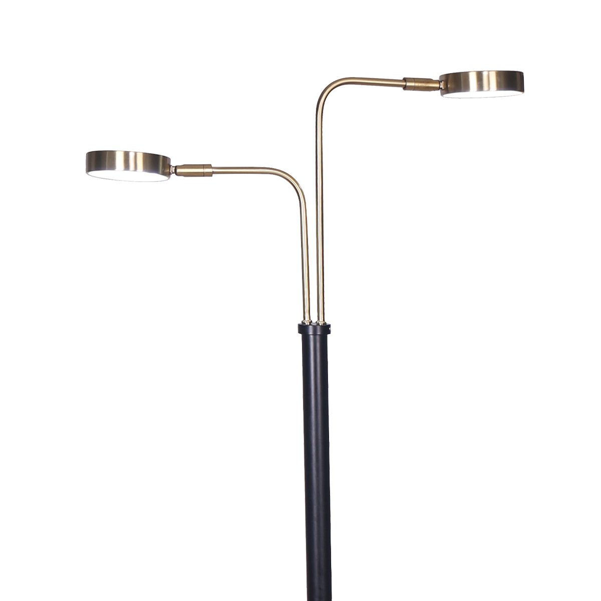 Sarantino LED Metal Floor Lamp with 2 Lights in Brushed Gold and Black Finish V240-LMP-MLM-ML82618