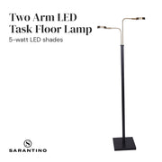 Sarantino LED Metal Floor Lamp with 2 Lights in Brushed Gold and Black Finish V240-LMP-MLM-ML82618