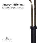Sarantino LED Metal Floor Lamp with 2 Lights in Brushed Gold and Black Finish V240-LMP-MLM-ML82618