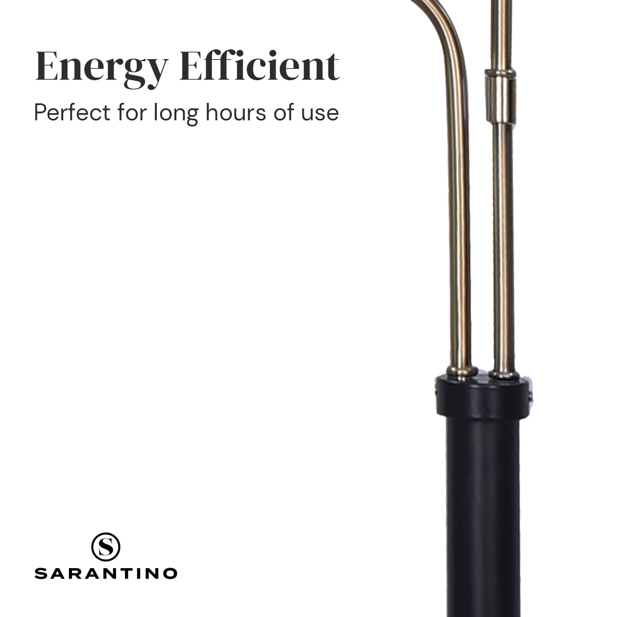 Sarantino LED Metal Floor Lamp with 2 Lights in Brushed Gold and Black Finish V240-LMP-MLM-ML82618