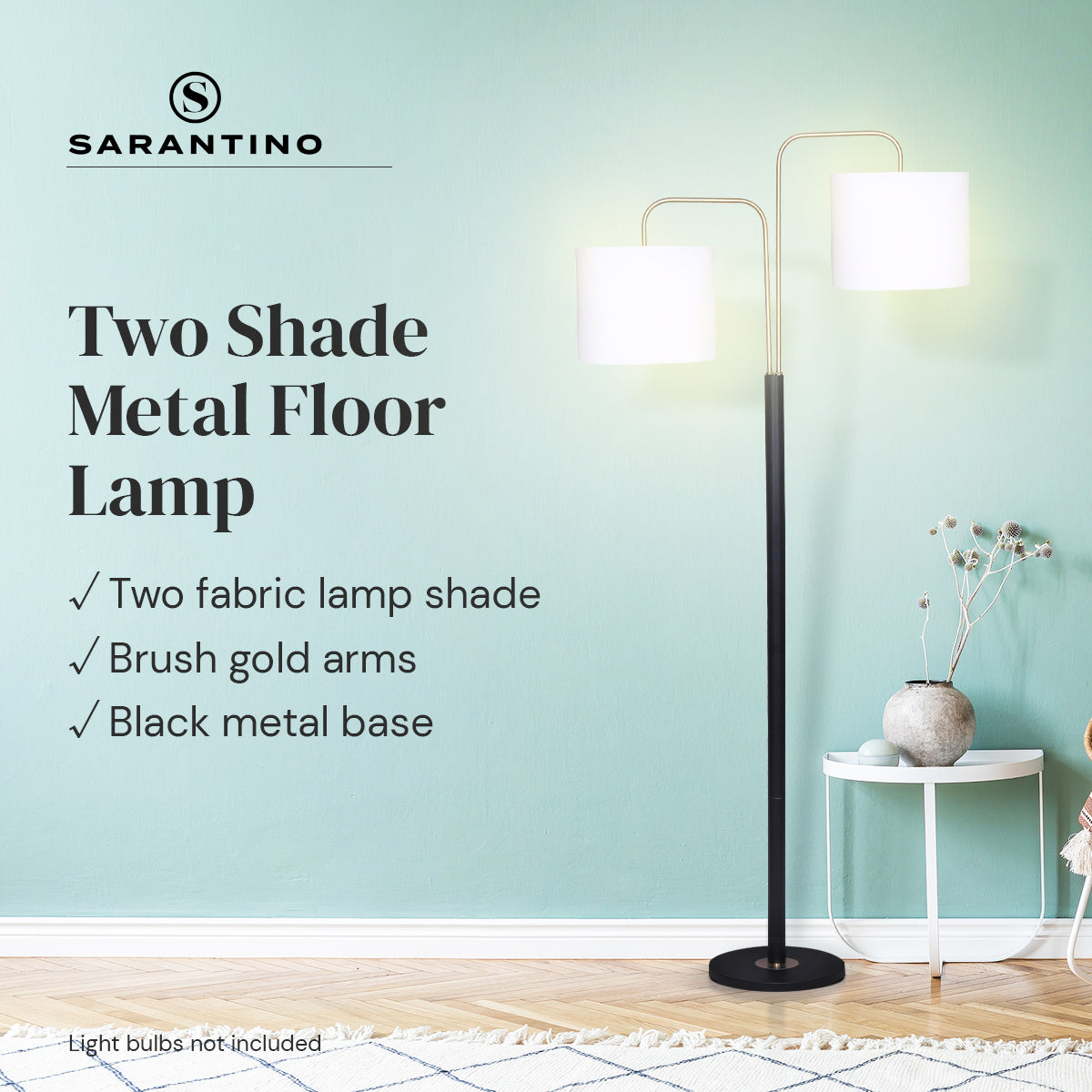 Sarantino Black/Brass Finish Reading Light Electric Table Lamp V240-LMP-MLM-ML93539