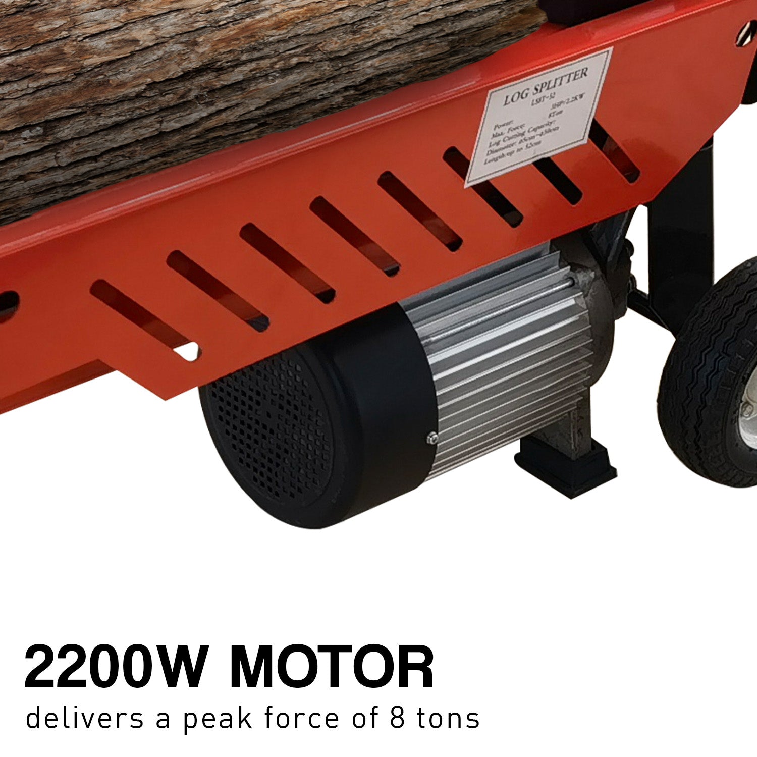 Yukon 8 Ton 2.2kw Heavy-duty Electric Hydraulic Log Splitter V240-LOG-ELE-XB-008