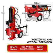 Yukon 60 Ton 420cc Hydraulic Log Splitter Petrol Engine Wood Firewood Cutter V240-LOG-PTR-060