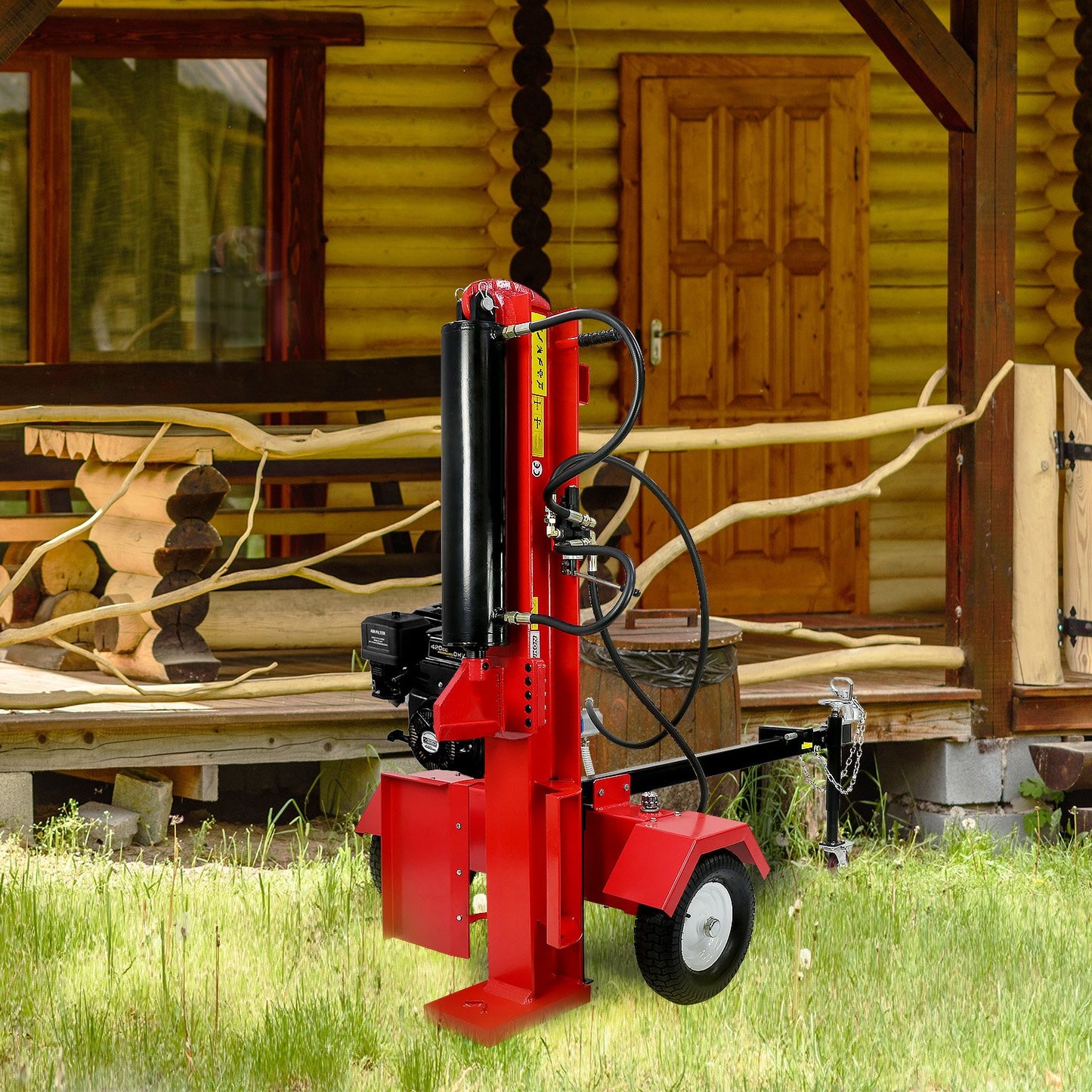 Yukon 60 Ton 420cc Hydraulic Log Splitter Petrol Engine Wood Firewood Cutter V240-LOG-PTR-060