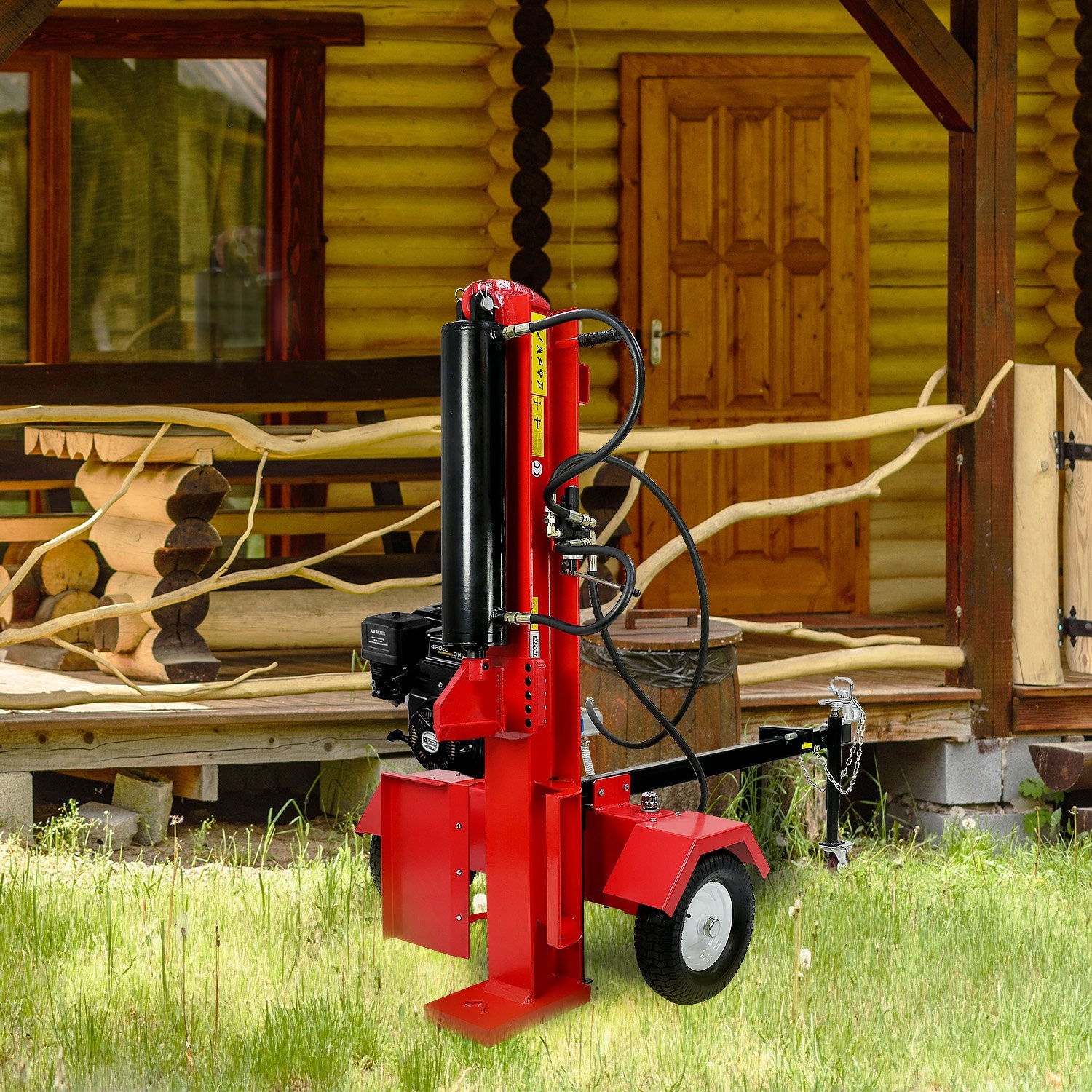 Yukon 60 Ton 420cc Hydraulic Log Splitter Petrol Engine Wood Firewood Cutter V240-LOG-PTR-060