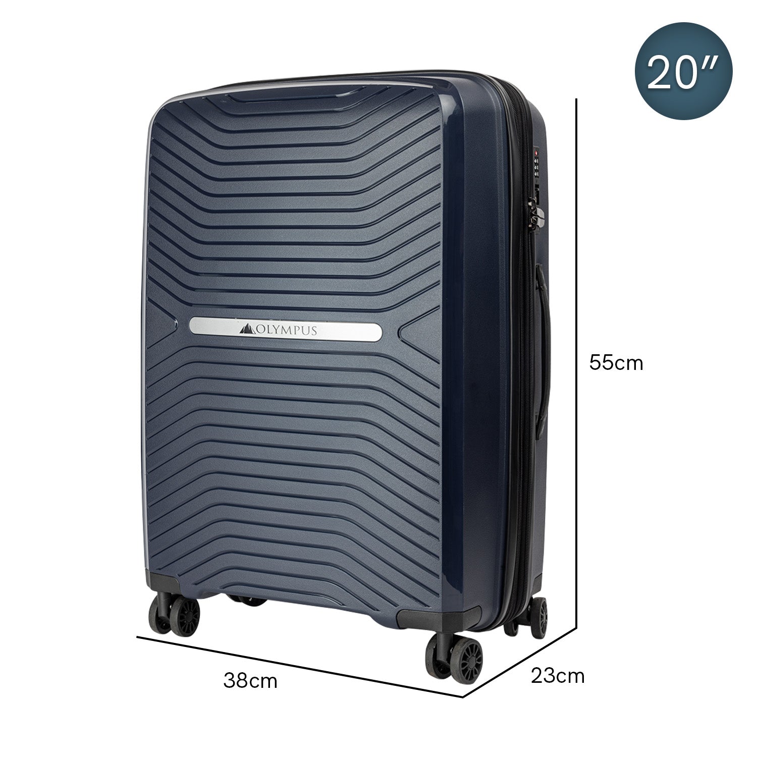 Olympus Astra 20in Lightweight Hard Shell Suitcase - Aegean Blue V240-LUG-901-20-BU