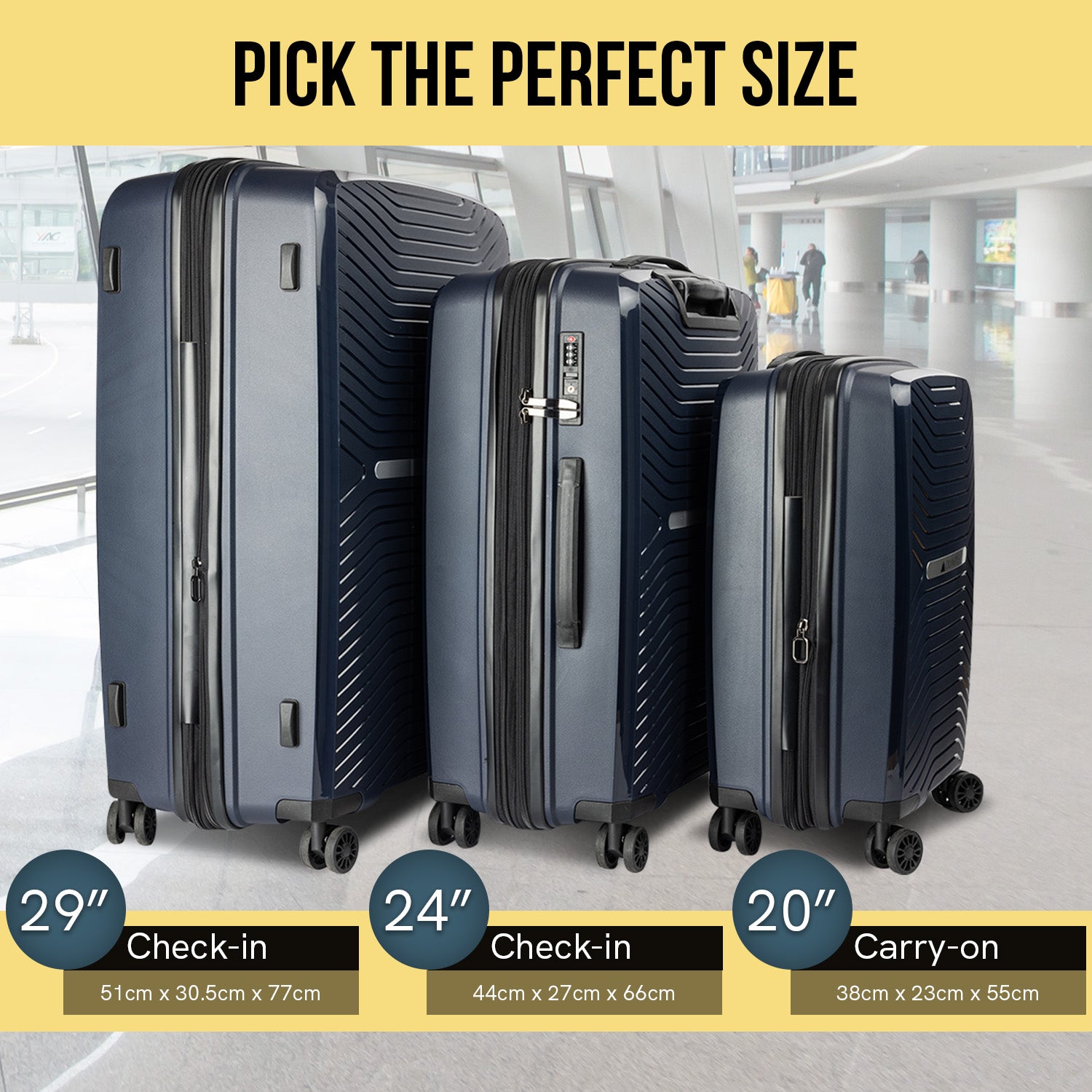 Olympus Astra 20in Lightweight Hard Shell Suitcase - Aegean Blue V240-LUG-901-20-BU