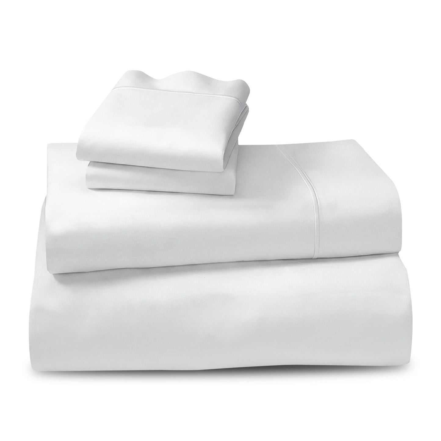Laura Hill 750 Thread Count Pure Cotton Queen Bed Sheet Set 4 Piece Gift Pack - White V240-MAN-75TC-QN-WH