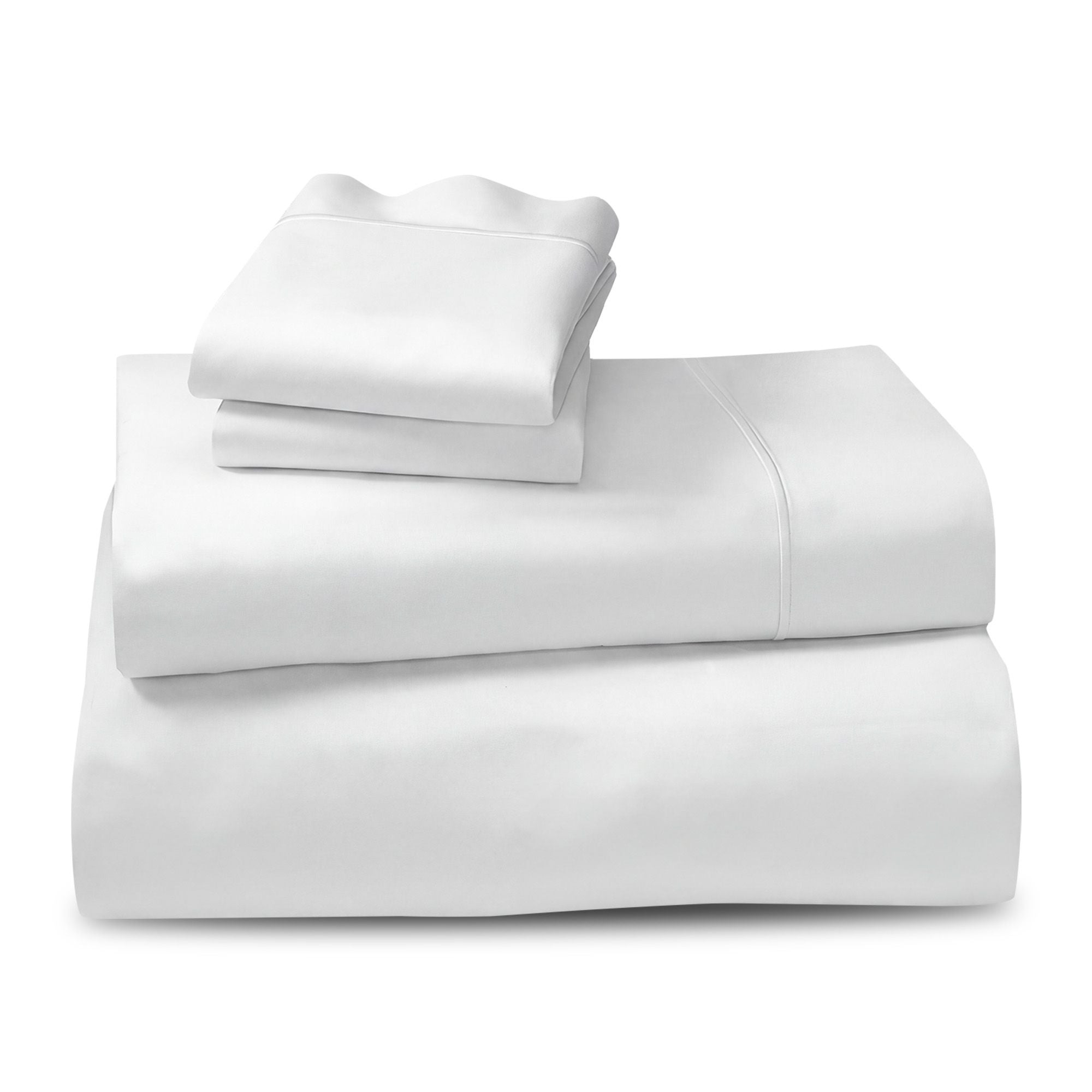 Laura Hill 750 Thread Count Pure Cotton Queen Bed Sheet Set 4 Piece Gift Pack - White V240-MAN-75TC-QN-WH