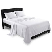 Laura Hill 750 Thread Count Pure Cotton Queen Bed Sheet Set 4 Piece Gift Pack - White V240-MAN-75TC-QN-WH