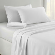 Laura Hill 750 Thread Count Pure Cotton Queen Bed Sheet Set 4 Piece Gift Pack - White V240-MAN-75TC-QN-WH