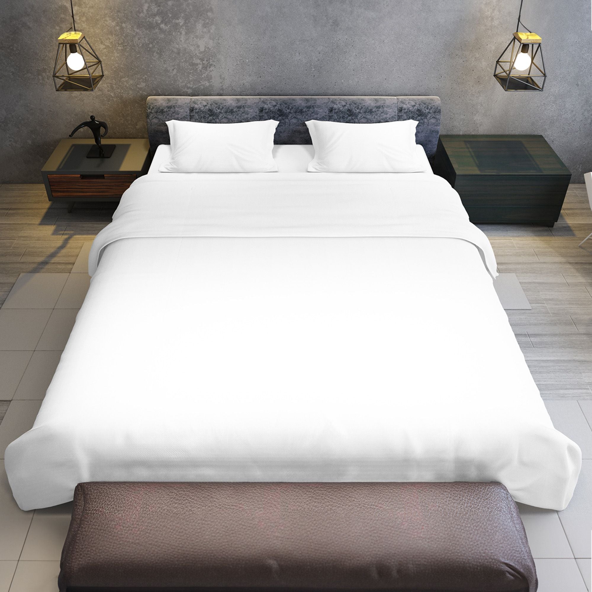 Laura Hill 750 Thread Count Pure Cotton Queen Bed Sheet Set 4 Piece Gift Pack - White V240-MAN-75TC-QN-WH